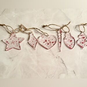 Holiday Red and White Ornament Set